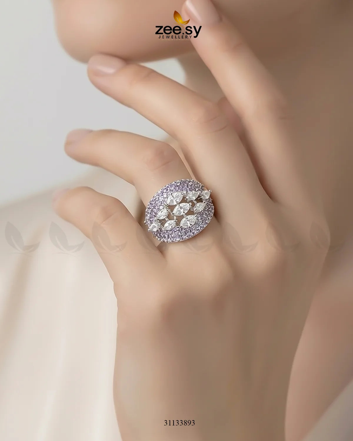 Silver Steorra Cluster Pave Ring