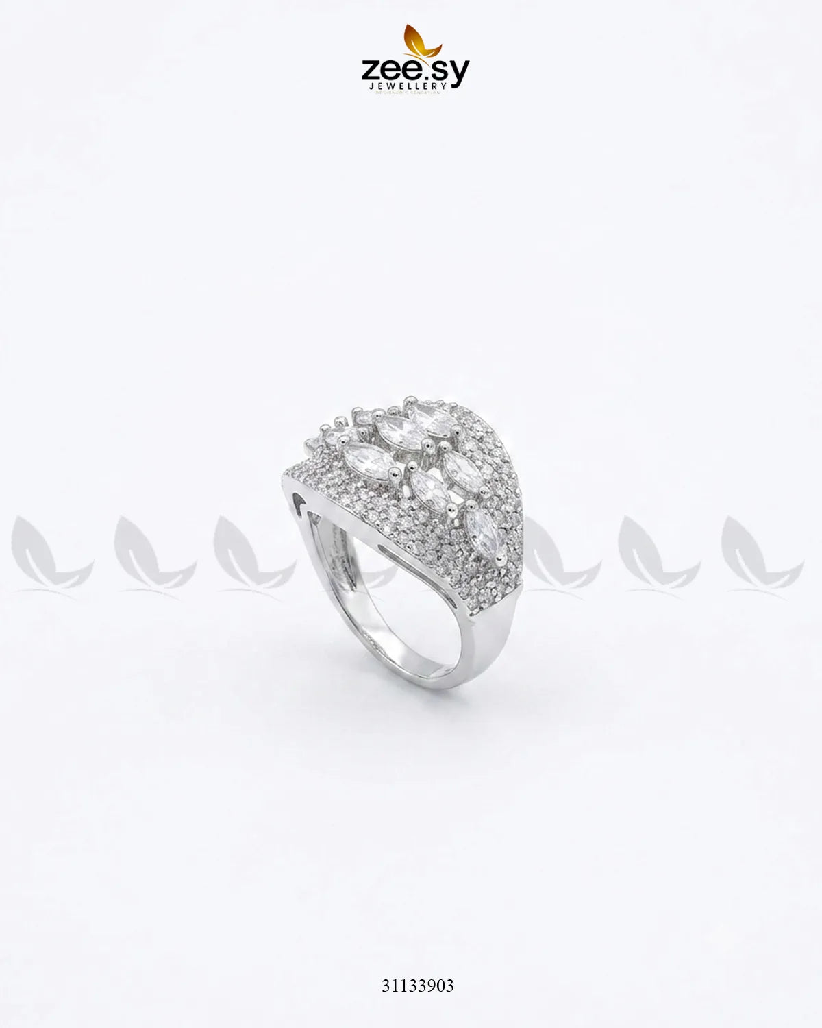Silver Steorra Cluster Pave Ring