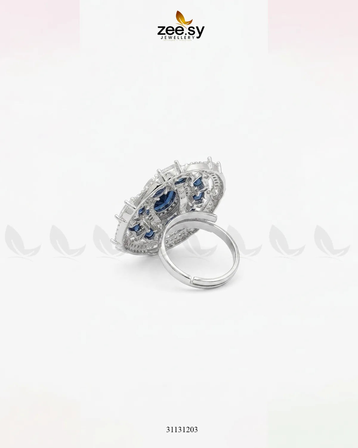 Silver Stunning Circle Crystal Ring Finger Ring - Zeesy Jewellery Pakistan | Premium Artificial & Imitation Jewellery