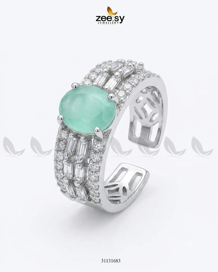 Silver Vintage Uncut Stone Ring Finger Ring - Zeesy Jewellery Pakistan | Premium Artificial & Imitation Jewellery