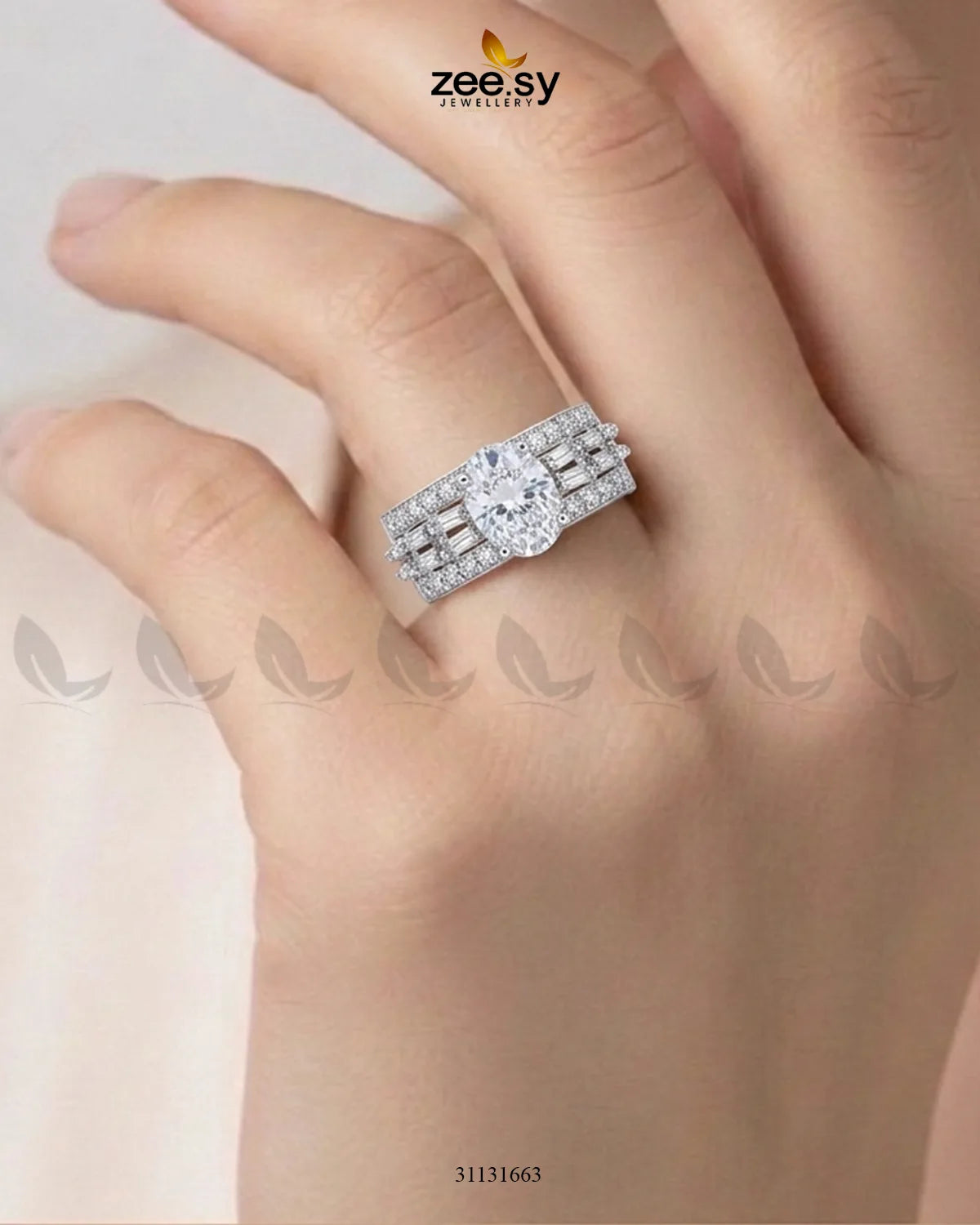 Silver Vintage Uncut Stone Ring Silver White Finger Ring - Zeesy Jewellery Pakistan | Premium Artificial & Imitation Jewellery