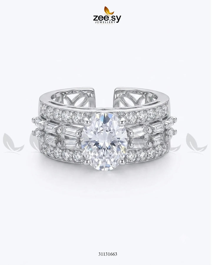 Silver Vintage Uncut Stone Ring Finger Ring - Zeesy Jewellery Pakistan | Premium Artificial & Imitation Jewellery