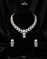 Floral Gilded Sentimental Cluster Necklace Silver White - Zeesy Jewellery