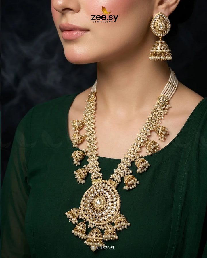 Sitara Center Kundan Malla Set Malla Necklace - Zeesy Jewellery Pakistan | Premium Artificial & Imitation Jewellery