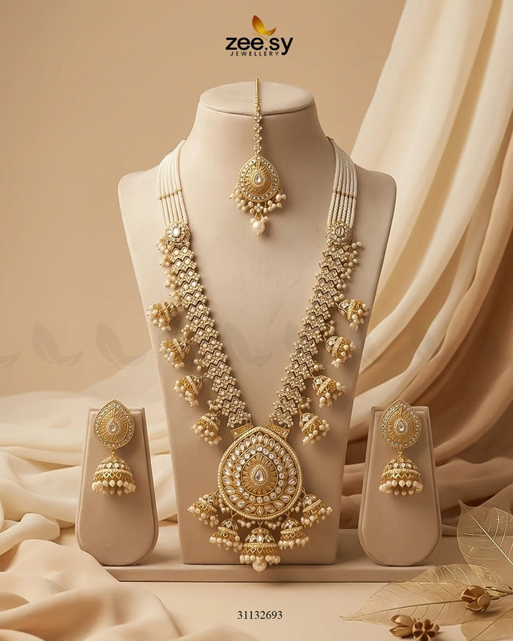 Sitara Center Kundan Malla Set Malla Necklace - Zeesy Jewellery Pakistan | Premium Artificial & Imitation Jewellery
