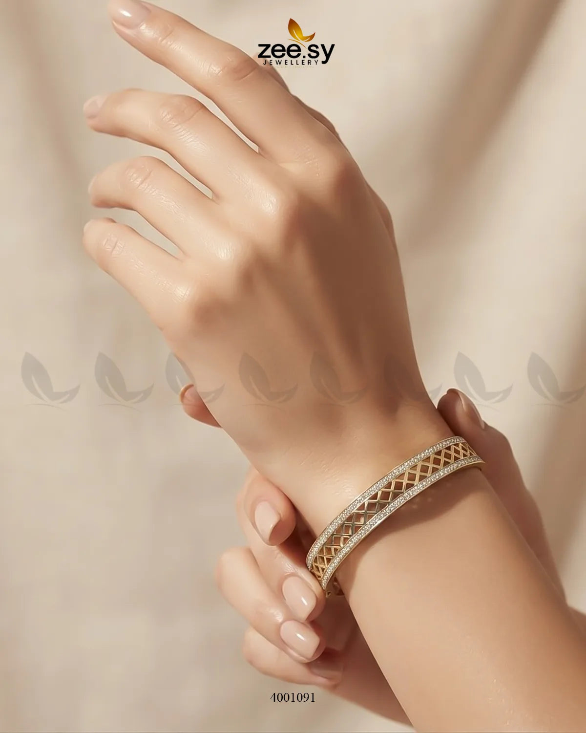 Openwork crystal cuff bracelet by MH26 featuring sleek design and sparkling crystals on a stylish metal band.
