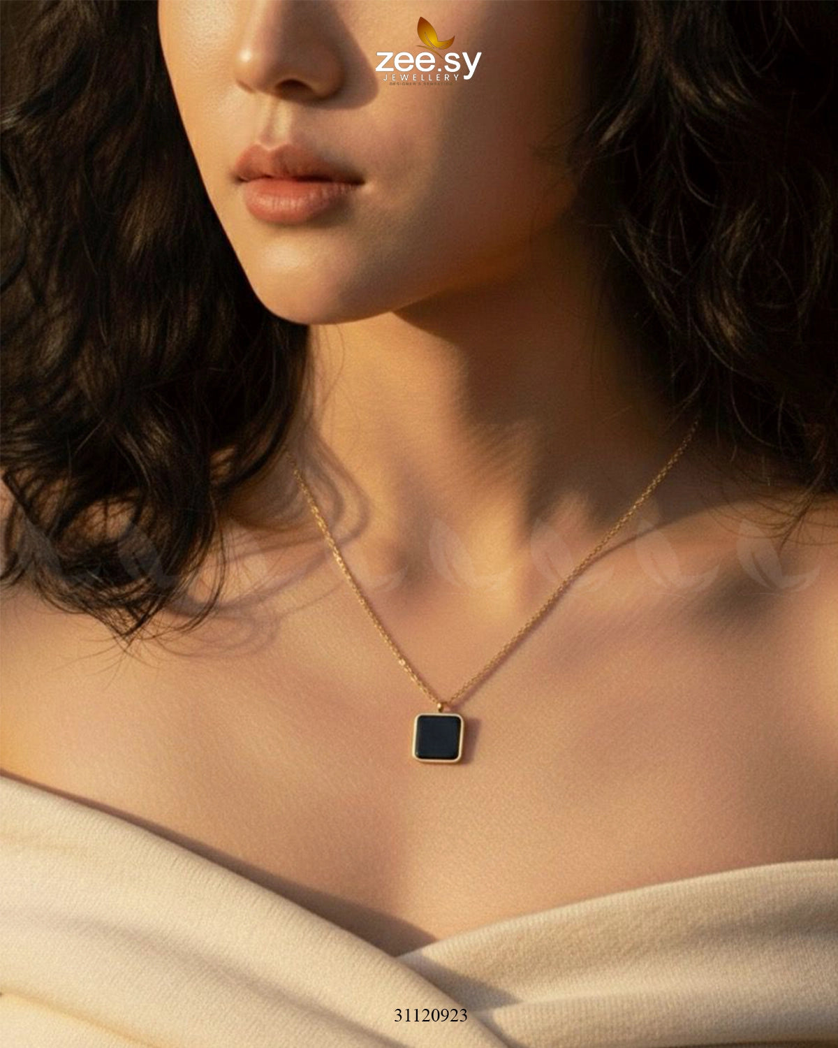 Sleek Square Solitaire Chain - Zeesy Jewellery