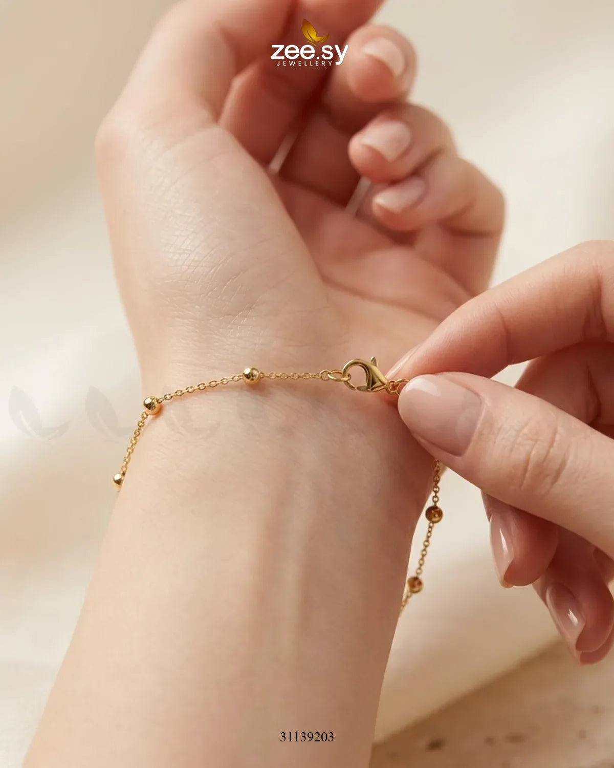 Slim Beaded Chain Bracelet Bracelet - Zeesy Jewellery Pakistan | Premium Artificial & Imitation Jewellery