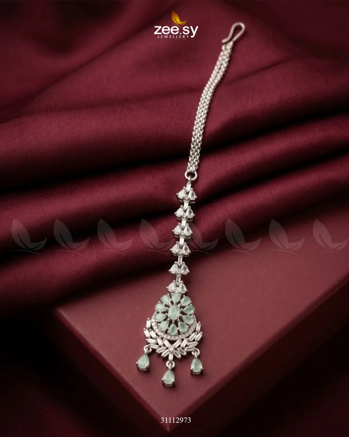 Sorelle Bindiya Silver Mint Green bindiya - Zeesy Jewellery Pakistan | Premium Artificial & Imitation Jewellery