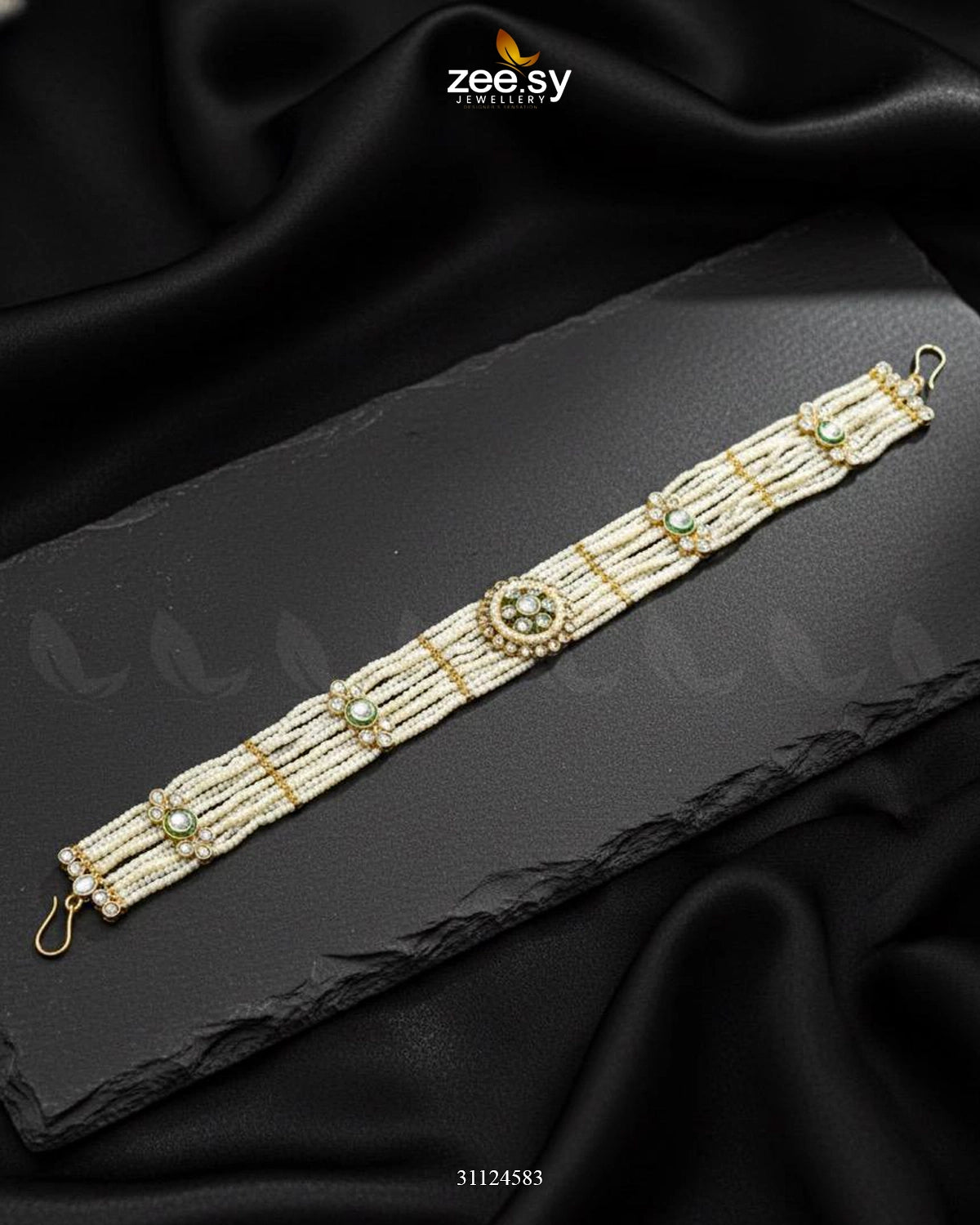 Sovereign Pearl Forehead Sheesh Patti - Zeesy Jewellery