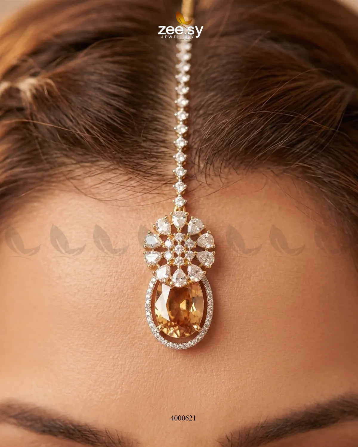RHS09 sparkling American diamond necklace set with matching earrings in a classic jewelry design