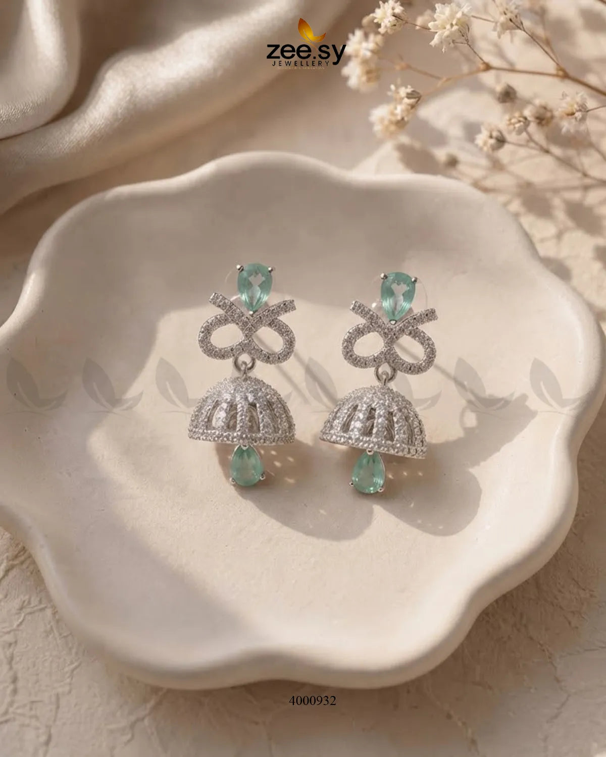 Sparkling Crystal Drop Jhumki Earrings