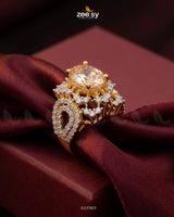 Sparkling Oval Stone Zircon Ring