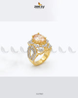 Sparkling Oval Stone Zircon Ring