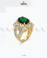 Sparkling Oval Stone Zircon Ring