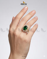Sparkling Oval Stone Zircon Ring