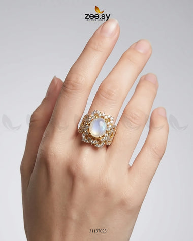 Sparkling Oval Stone Zircon Ring Finger Ring - Zeesy Jewellery Pakistan | Premium Artificial & Imitation Jewellery