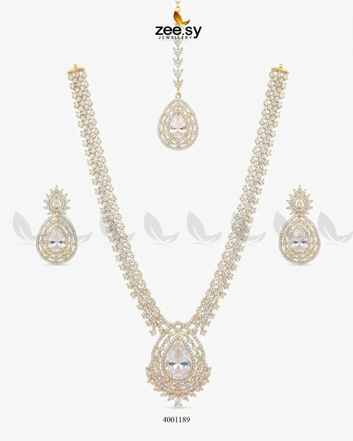 Sparkling amber crystal necklace set with matching earrings from RHS09, featuring a luxurious and elegant design.