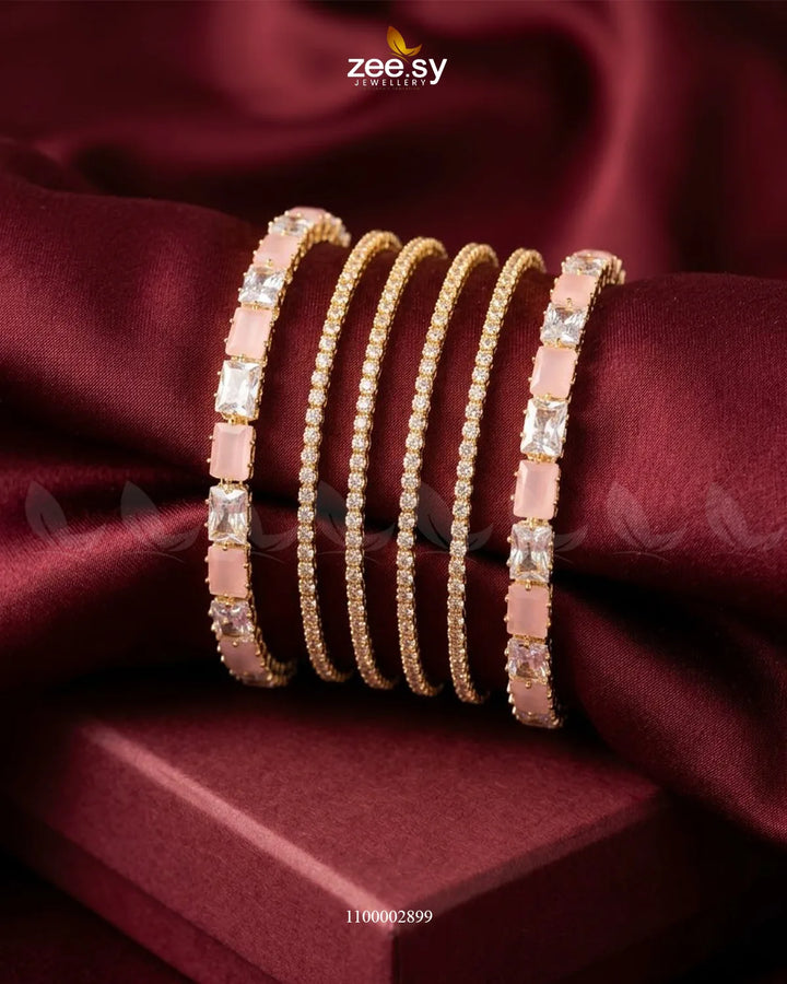 Square Gemstone Paved Bangles Bangles - Zeesy Jewellery Pakistan | Premium Artificial & Imitation Jewellery
