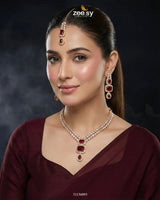 Square Leaf Vine Necklace Set - Zeesy.pk