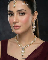 Square Leaf Vine Necklace Set - Zeesy.pk