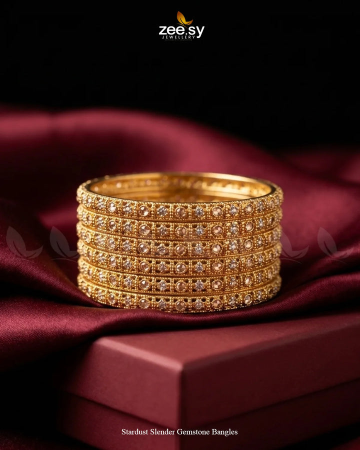 Stardust Slender Gemstone Bangles BANGLES - Zeesy Jewellery Pakistan | Premium Artificial & Imitation Jewellery