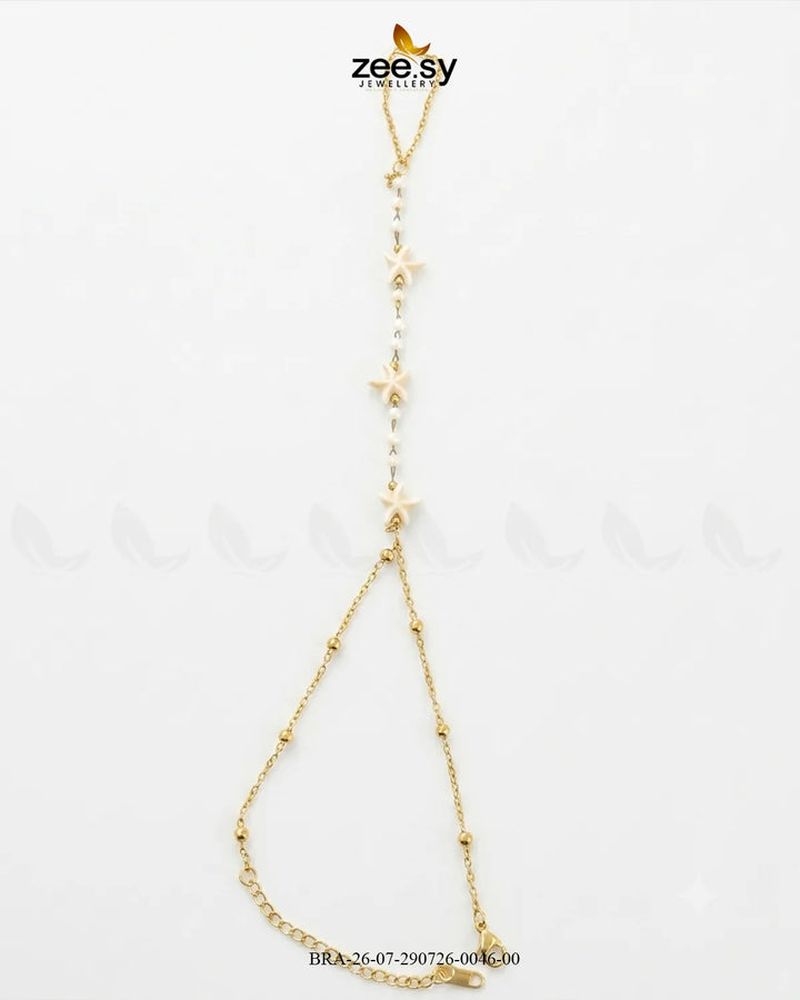 Starfish Beaded Station Finger Bracelet