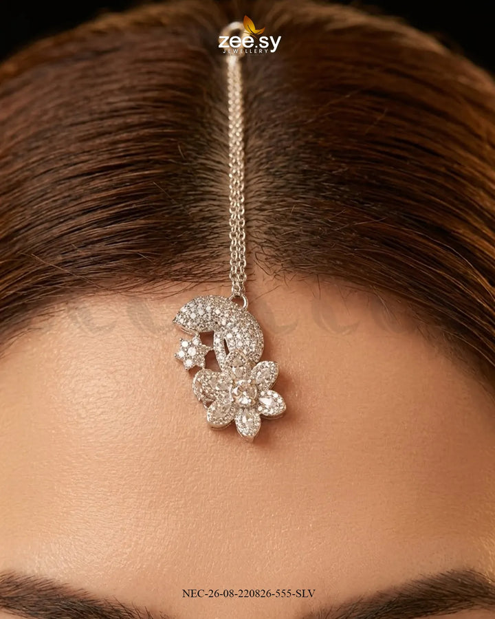 Starlight Floral Pave Necklace Set Necklace Sets - Zeesy Jewellery Pakistan | Premium Artificial & Imitation Jewellery