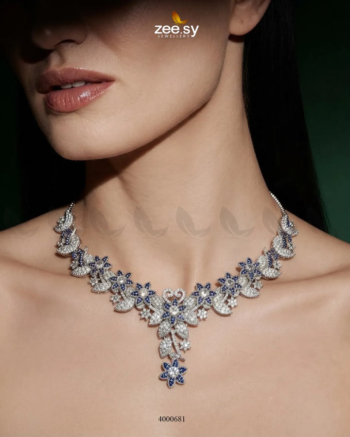 Starlight Floral Pave Necklace Set