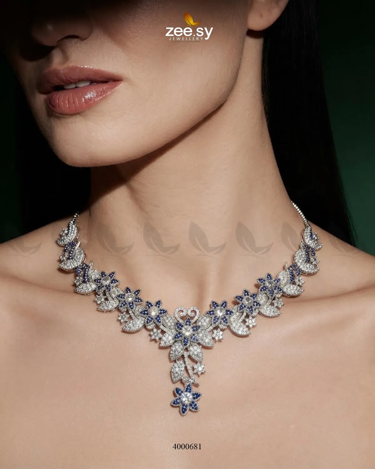 Starlight Floral Pave Necklace Set