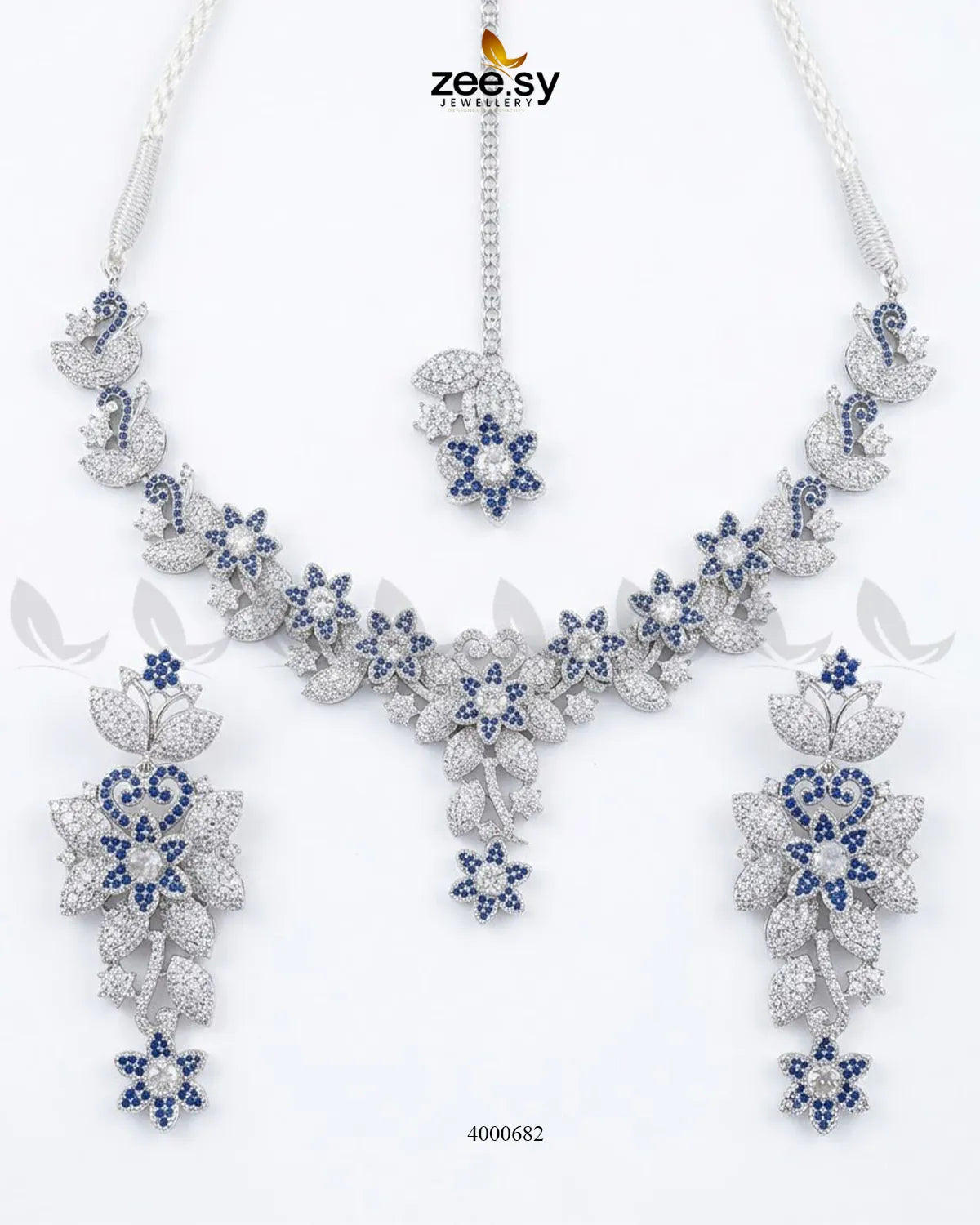 Starlight Floral Pave Necklace Set