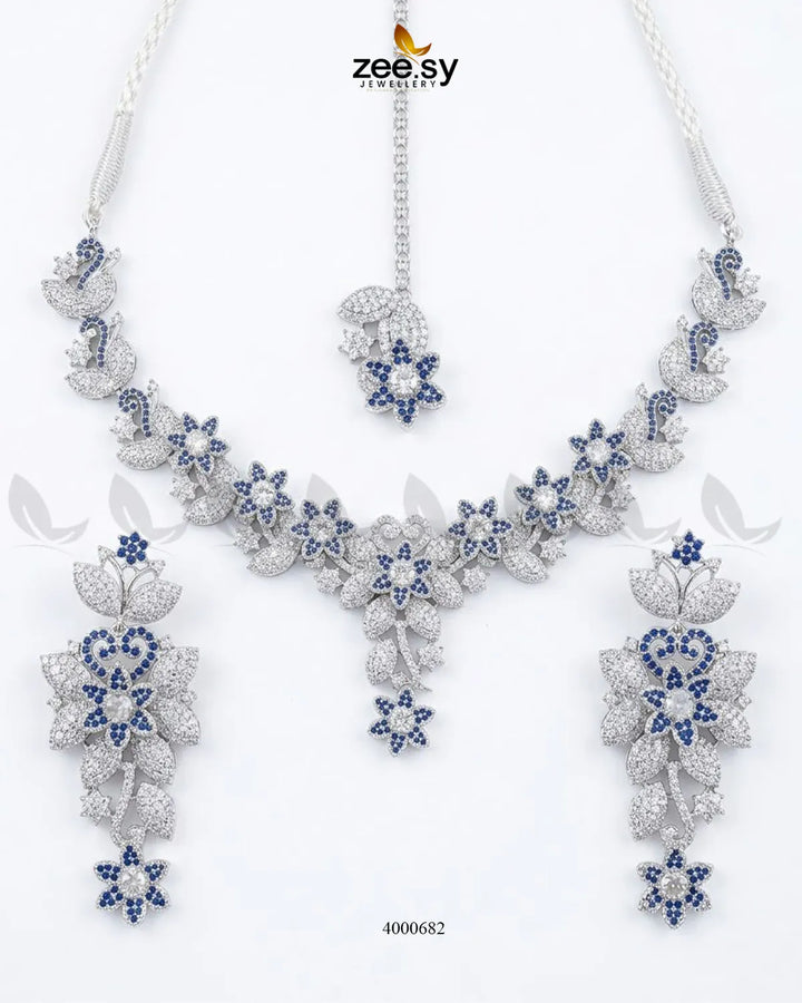 Starlight Floral Pave Necklace Set
