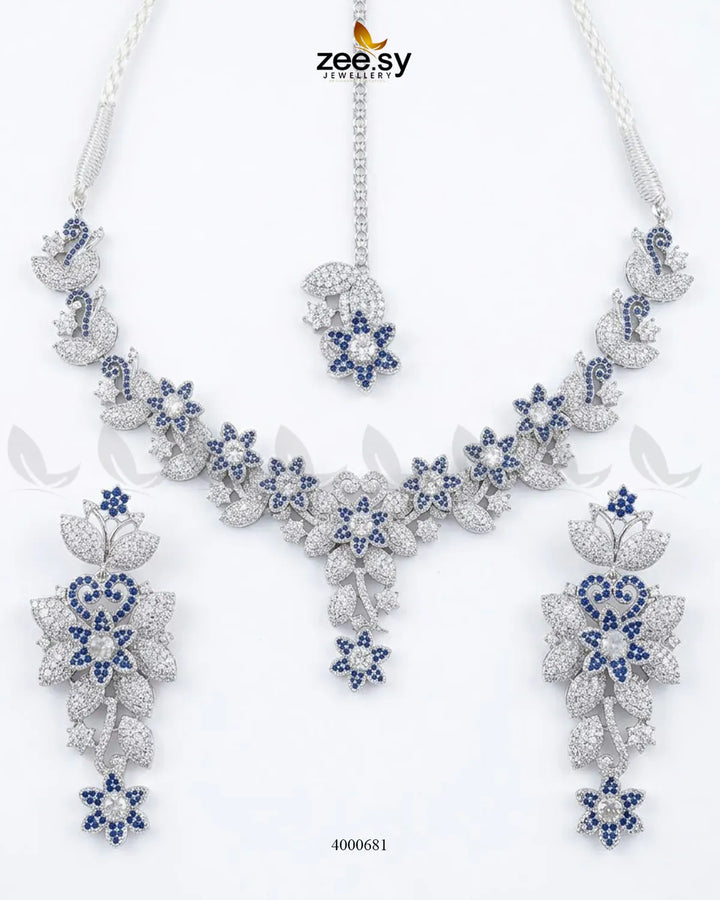 Starlight Floral Pave Necklace Set