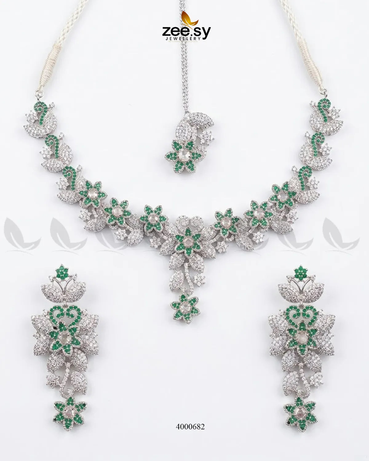 Starlight Floral Pave Necklace Set