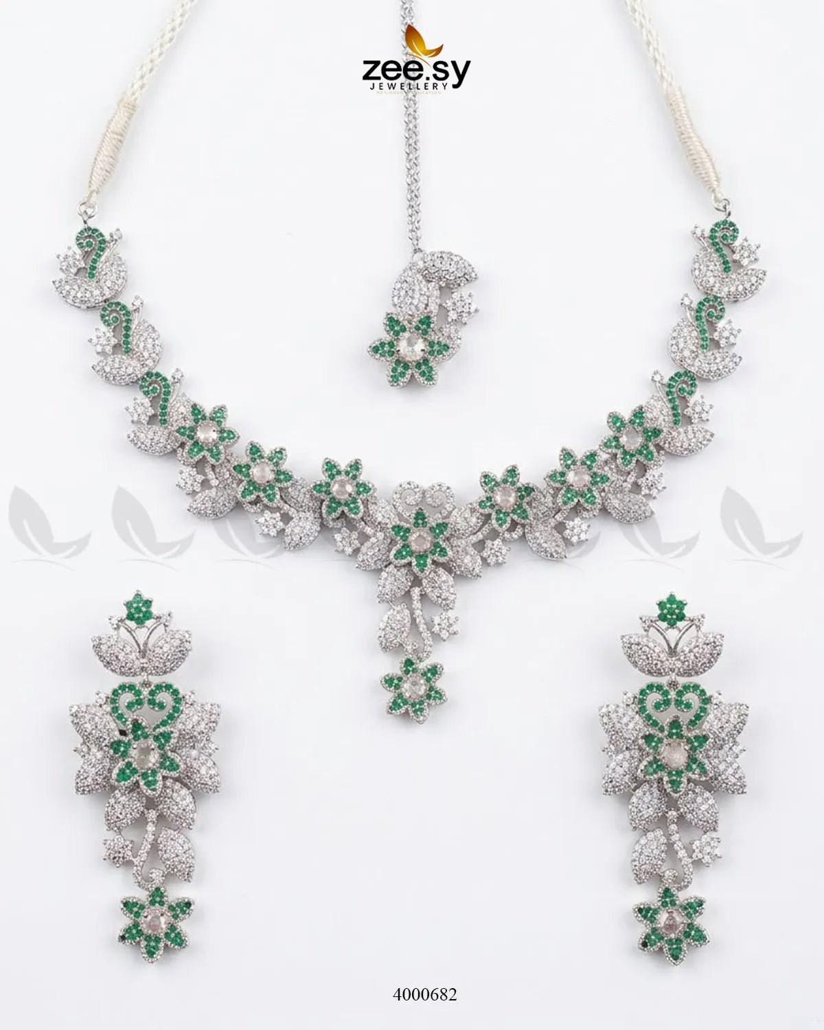 Starlight Floral Pave Necklace Set