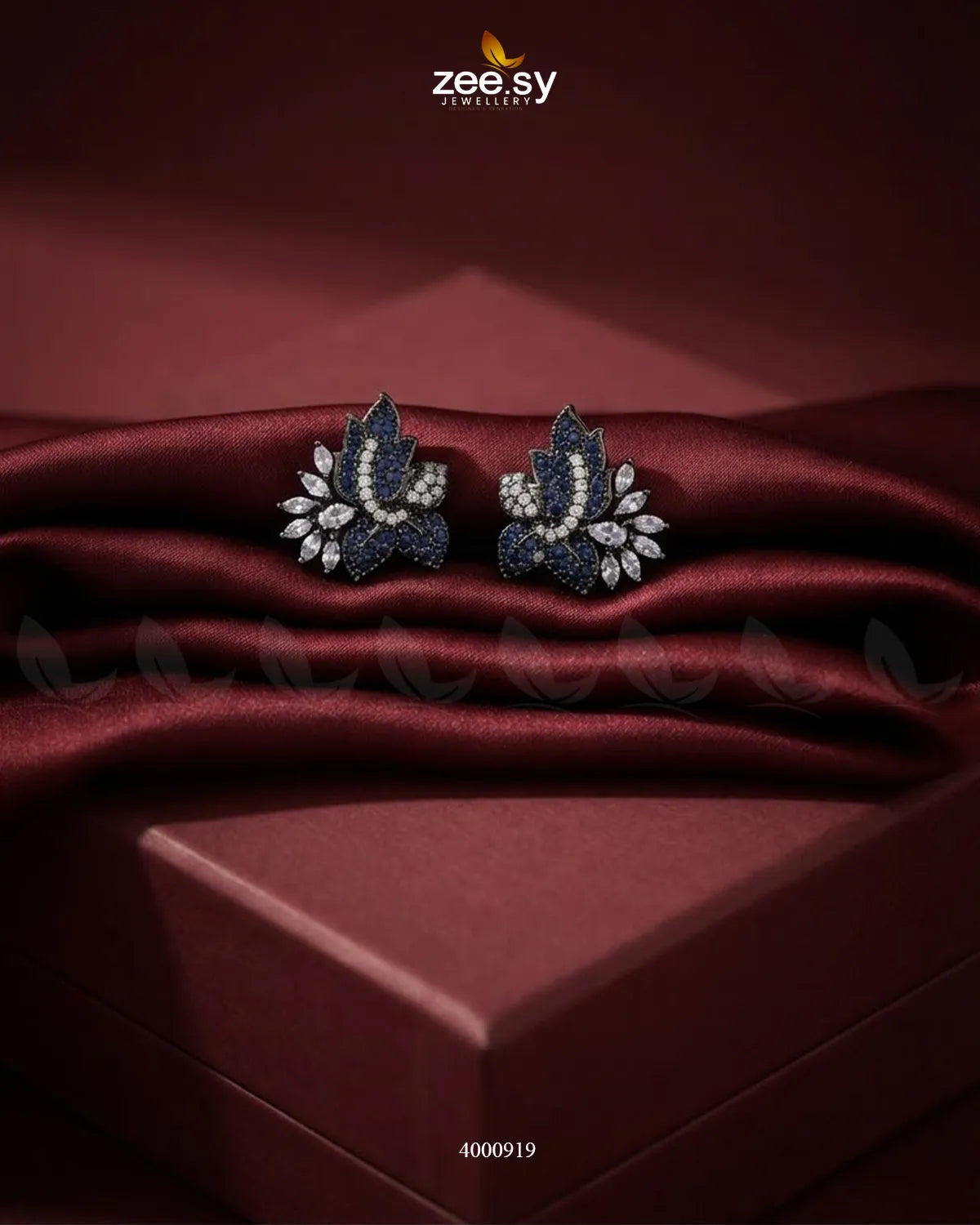 Starlight Floral Zircon Earrings - Metallic