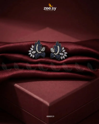 Starlight Floral Zircon Earrings - Metallic