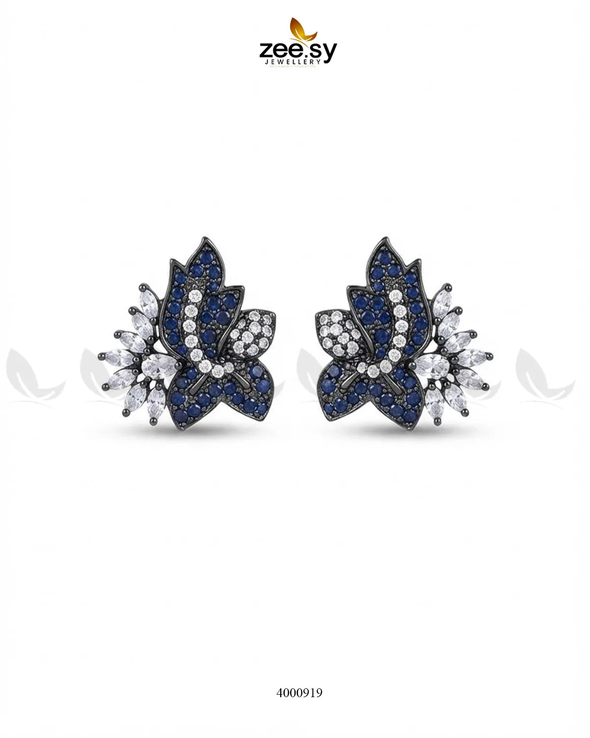 Starlight Floral Zircon Earrings - Metallic