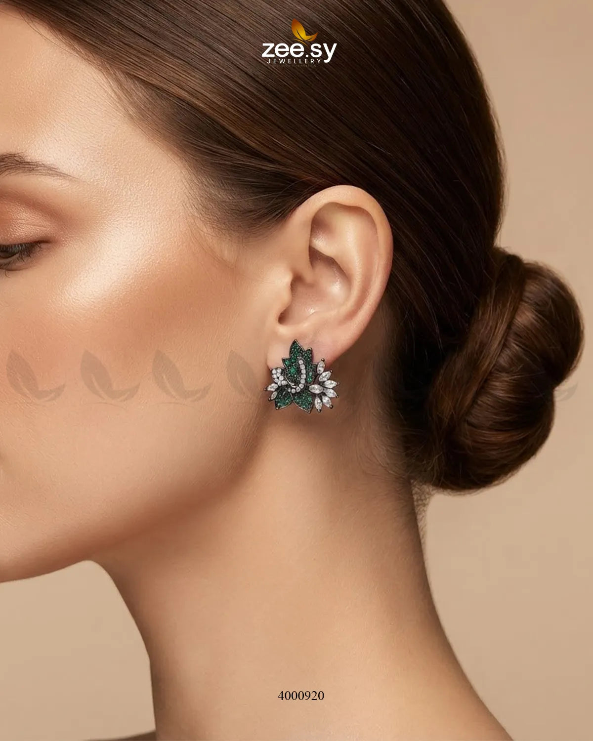 Starlight Floral Zircon Earrings - Metallic