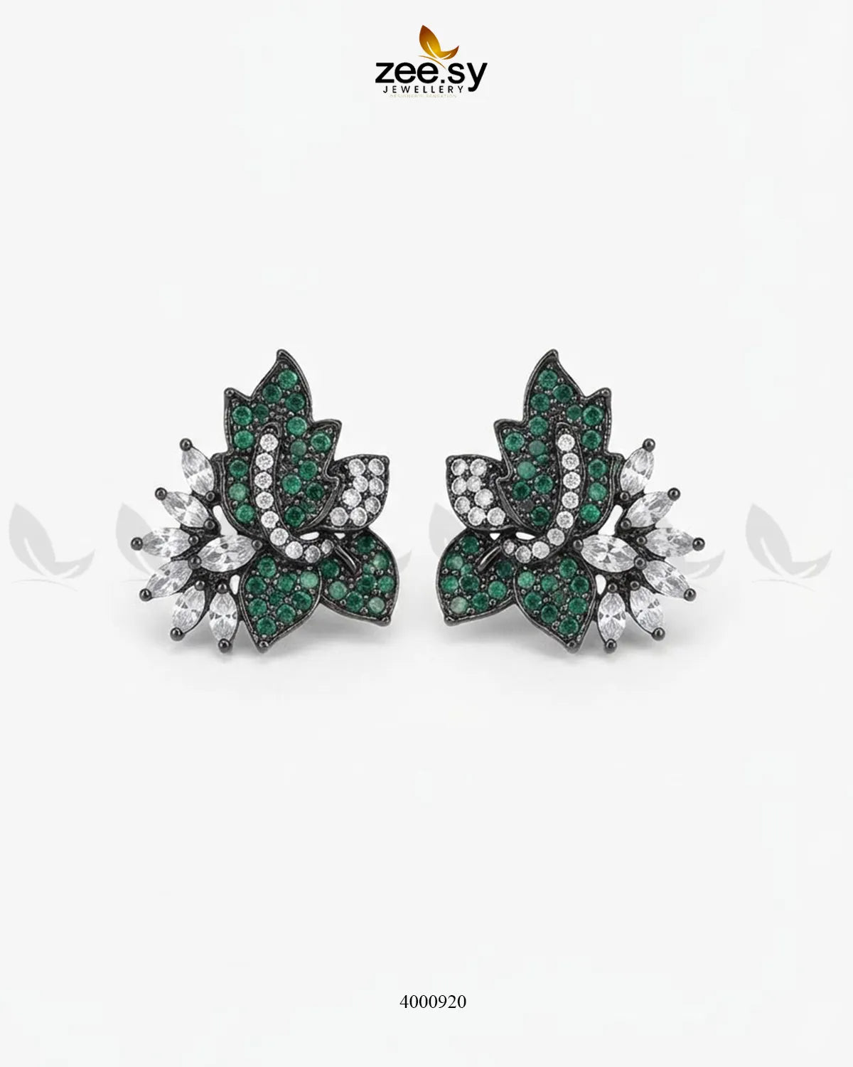 Starlight Floral Zircon Earrings - Metallic