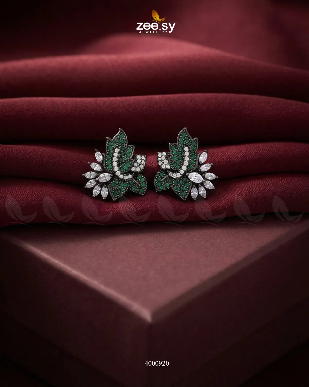 Starlight Floral Zircon Earrings - Metallic