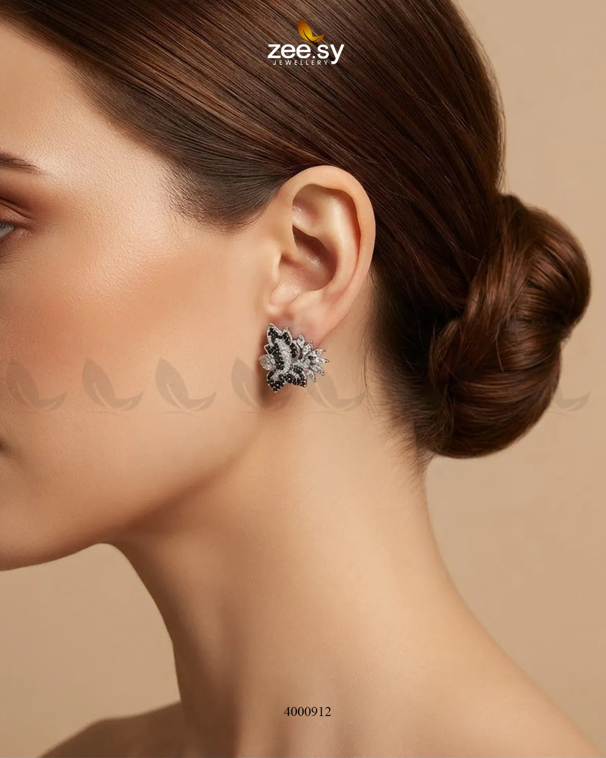 Starlight Floral Zircon Earrings - Silver