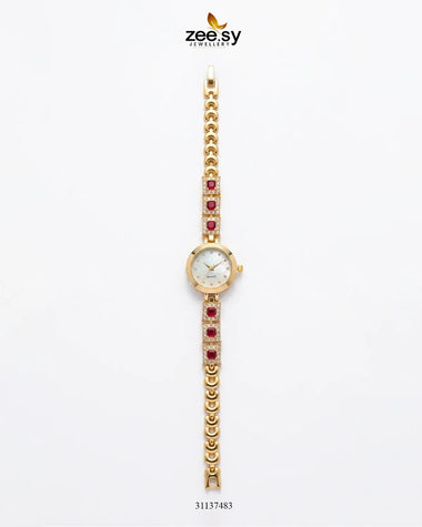 Starlight Beautiful Bracelet Watch Golden Red ACCESSORIES - Zeesy Jewellery Pakistan | Premium Artificial & Imitation Jewellery
