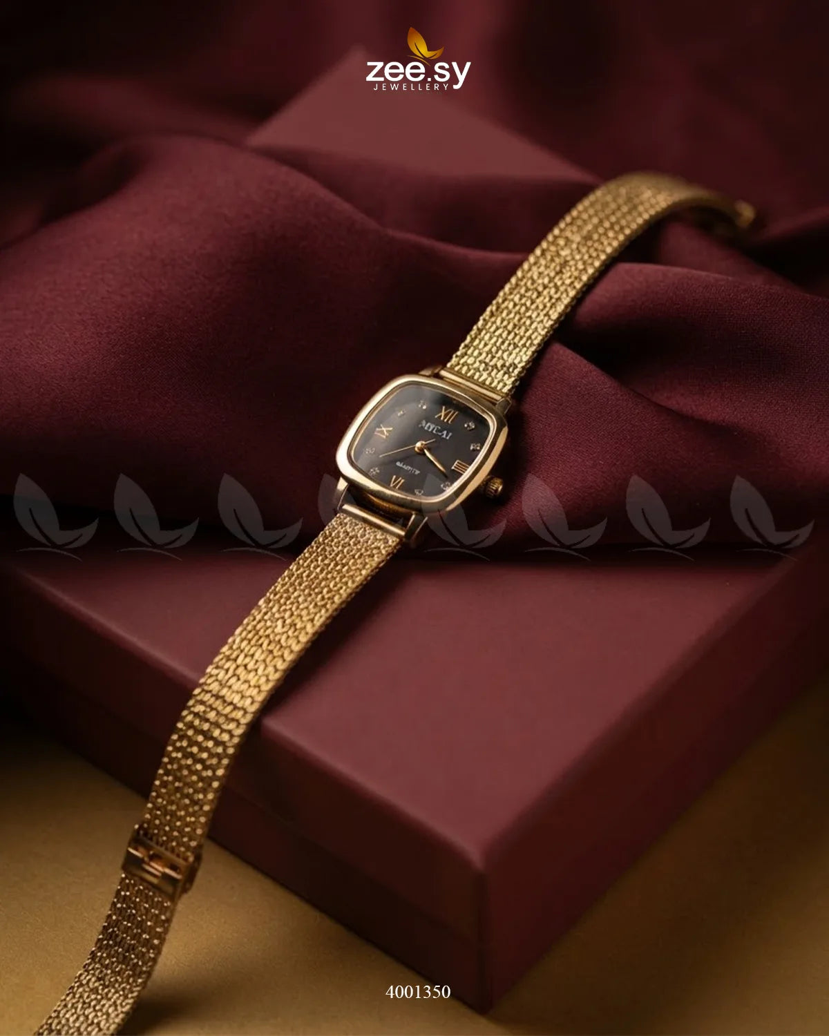 Starry Mesh Link Watch Golden Black ACCESSORIES - Zeesy Jewellery Pakistan | Premium Artificial & Imitation Jewellery