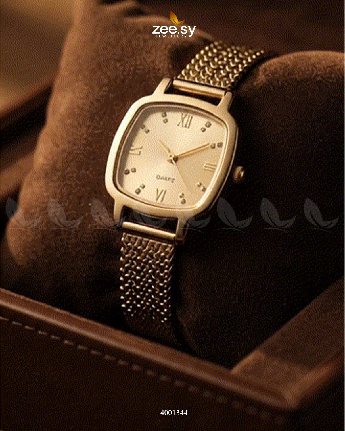 Starry Mesh Link Watch Golden Champagne ACCESSORIES - Zeesy Jewellery Pakistan | Premium Artificial & Imitation Jewellery