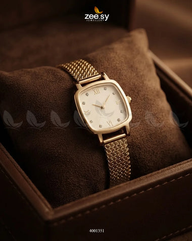 Starry Mesh Link Watch Golden White ACCESSORIES - Zeesy Jewellery Pakistan | Premium Artificial & Imitation Jewellery