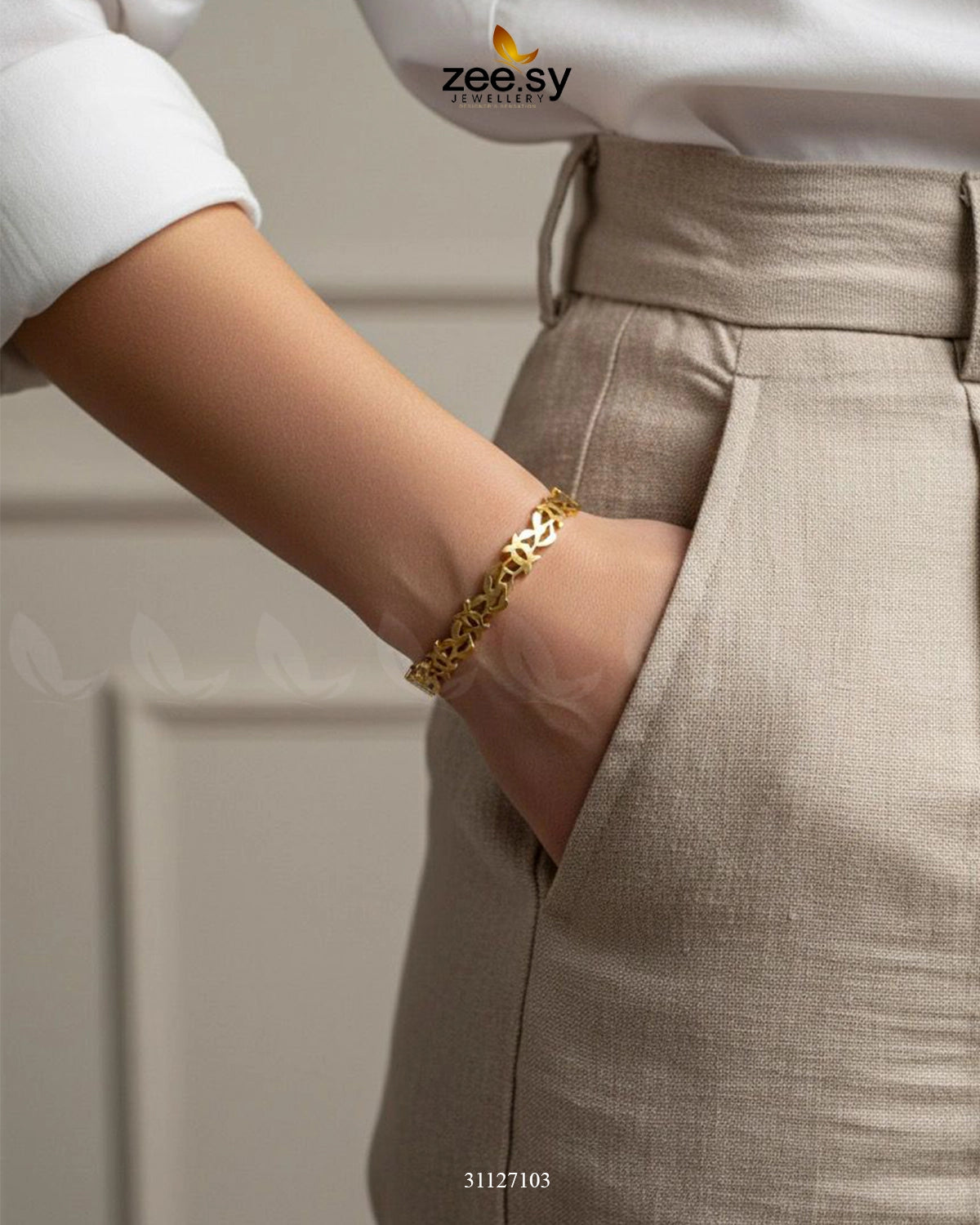 Steeze Leaf Stainless Steel Bracelet - Zeesy Jewellery