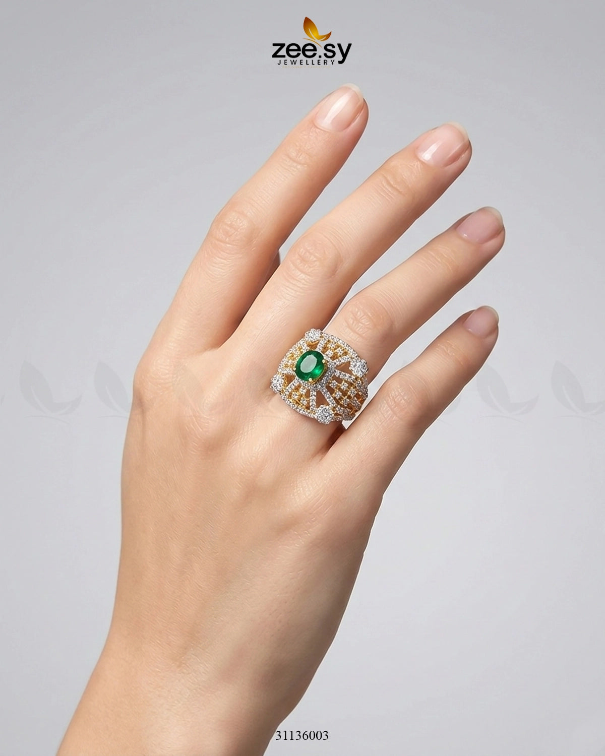 Sterling Bold Cocktail Ring Finger Ring - Zeesy Jewellery Pakistan | Premium Artificial & Imitation Jewellery