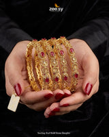 Sterling Red Bold Stone Bangles