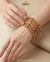 Sterling Red Bold Stone Bangles